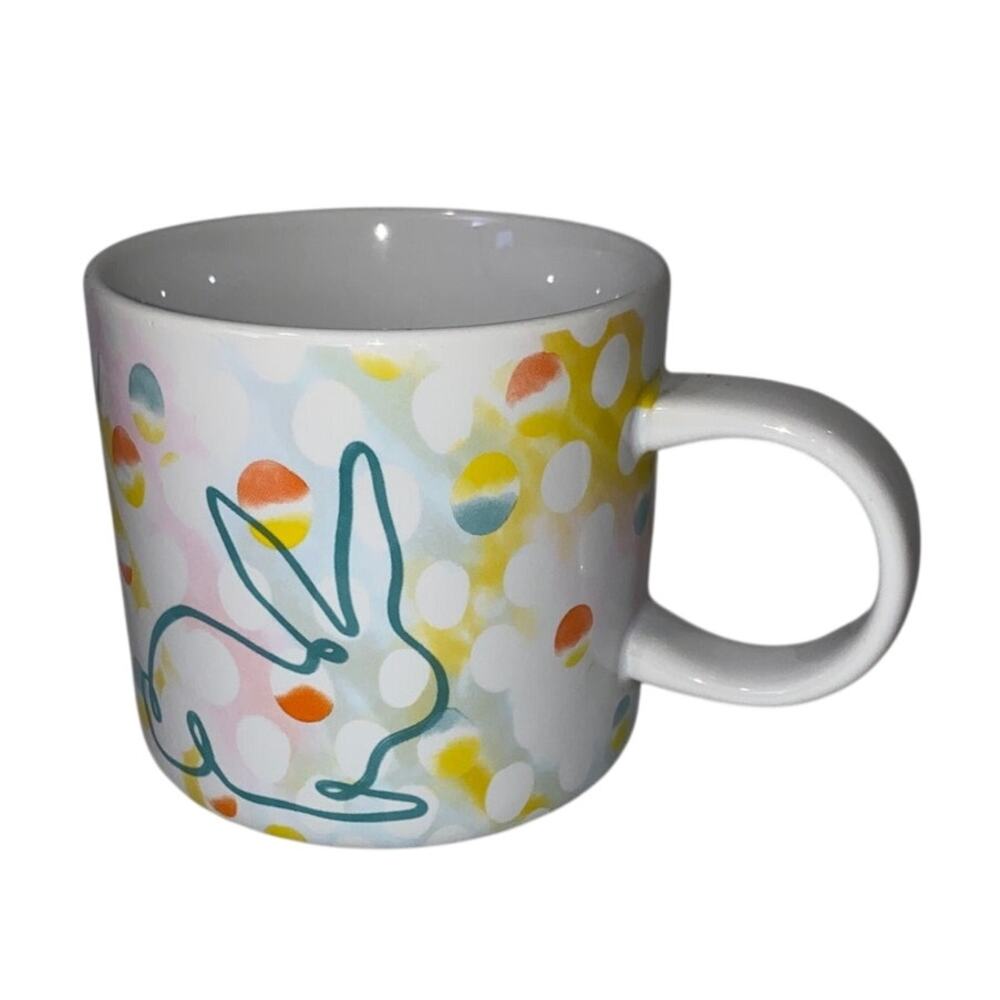 Easter Starbucks Mug Coffee Cup 2018 Bunny Rabbit Green Pink Yellow 12 Oz Eggs